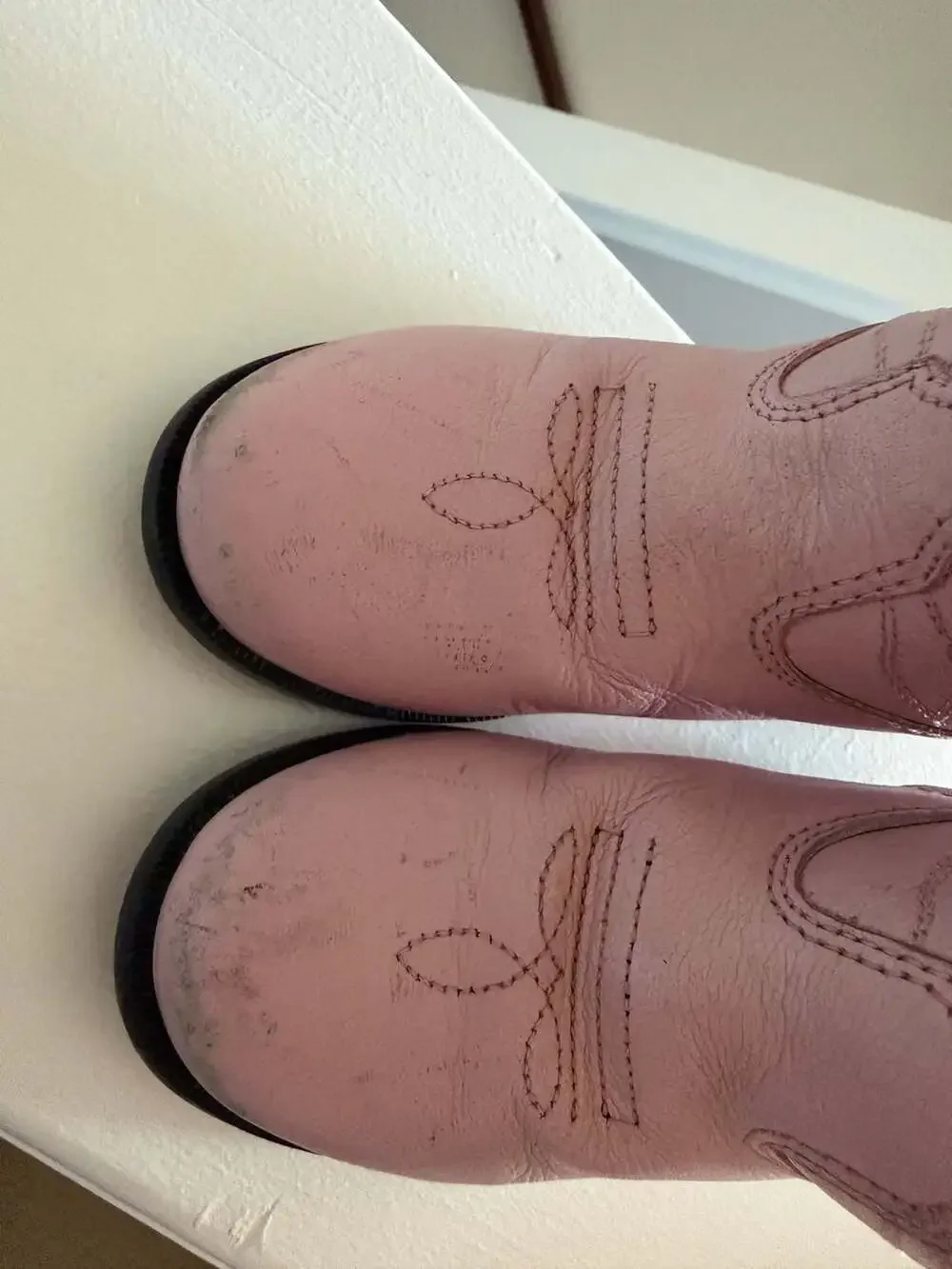 Masterson Boot Co. Pink Embroidered Leather Cowgirl Boots - Toddler Size 6